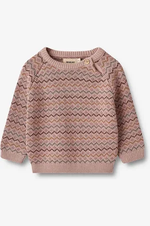 WHEAT Jacquard Pullover Nanna Tops Knitwear Pullovers Pink