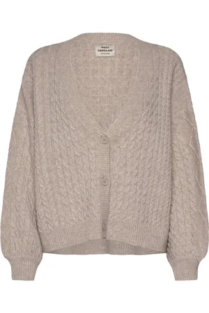 Mads Norgaard Recycled Wool Mix Ricky Cardigan Tops Knitwear Cardigans Beige