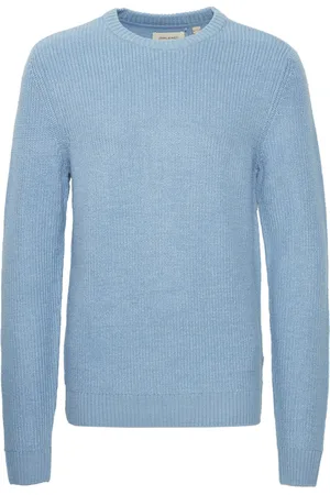 Blend Pullover Tops Knitwear Round Necks Blue