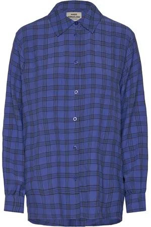 Mads Norgaard Check Pop Vina Shirt Tops Shirts Long-sleeved Blue