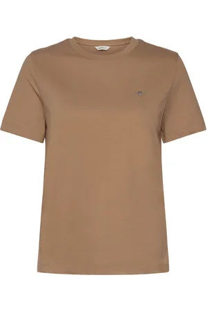GANT Reg Shield Ss T-Shirt Tops T-shirts & Tops Short-sleeved Brown