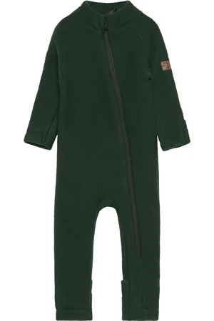 Mikk-Line Wool Baby Suit Outerwear Fleece Outerwear Fleece Coveralls Green