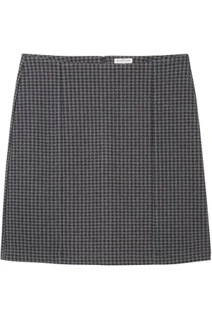 TOM TAILOR Cosy Checked Skirt Skirts Knee-length & Midi Skirts Grey