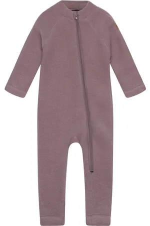 Mikk-Line Wool Baby Suit Outerwear Fleece Outerwear Fleece Coveralls Purple