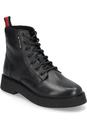 Tommy Hilfiger Tjw Lace Up Flat Boot Shoes Boots Ankle Boots Laced Boots Black