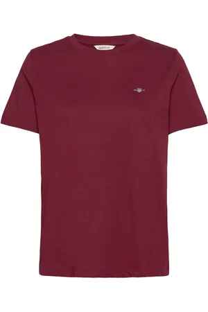 GANT Reg Shield Ss T-Shirt Tops T-shirts & Tops Short-sleeved Burgundy