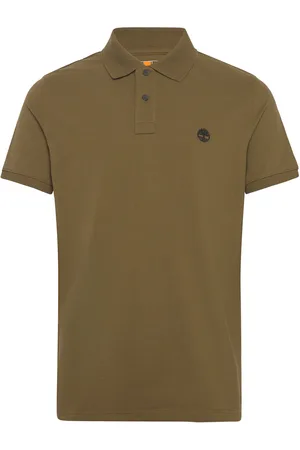 Timberland Millers River Pique Short Sleeve Polo Dark Olive Tops Polos Short-sleeved Khaki Green