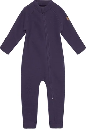 Mikk-Line Wool Baby Suit Outerwear Fleece Outerwear Fleece Coveralls Purple