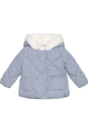 MANGO Hears Hood Quilted Coat Outerwear Jackets & Coats Quilted Jackets Blue