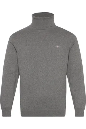 GANT Classic Cotton Rollerneck Tops Knitwear Turtlenecks Grey