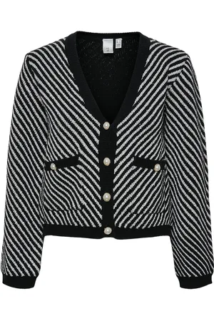 Y.A.S Charla Ls Sequin Knit Cardigan Quiltet Jakke Black