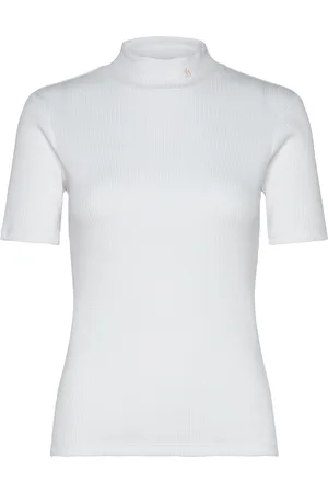 Scotch&Soda Core Mock Neck Rib T-Shirt Tops T-shirts & Tops Short-sleeved White