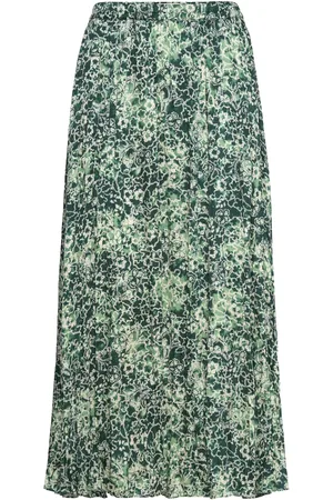 Scotch&Soda Pleated Crinkle Skirt Skirts Knee-length & Midi Skirts Green