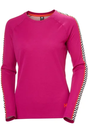 Helly Hansen W Lifa Active Stripe Crew Tops Base Layer Tops Purple