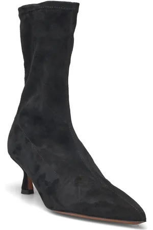 ATP Atelier Cer Black Suede Stretch Shoes Boots Ankle Boots Ankle Boots With Heel Black