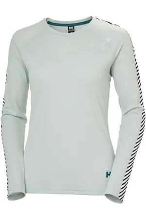 Helly Hansen W Lifa Active Stripe Crew Tops Base Layer Tops Green