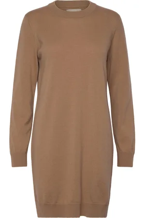 GANT Superfine Lambswool Dress Kort Kjole Brown
