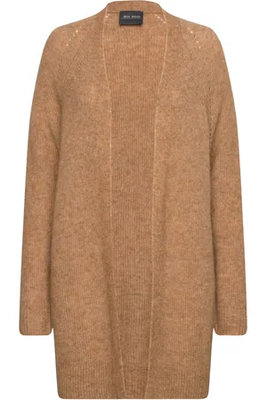 Mos Mosh Thora Long Cardigan Tops Knitwear Cardigans Beige