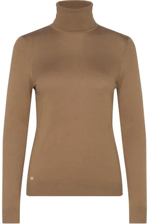 Ralph Lauren Modal Silk Nylon-Ls Sweater Tops Knitwear Turtleneck Khaki Green