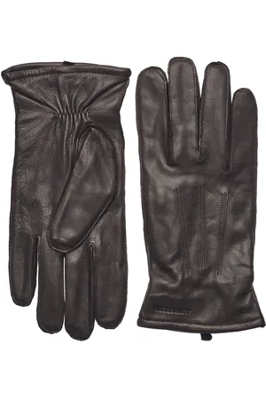 J Lindeberg Milo Leather Glove Accessories Gloves Finger Gloves Brown