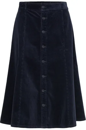 Ralph Lauren Button-Front Corduroy A-Line Skirt Skirts Knee-length & Midi Skirts Navy