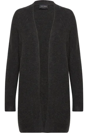 Mos Mosh Thora Long Cardigan Tops Knitwear Cardigans Black