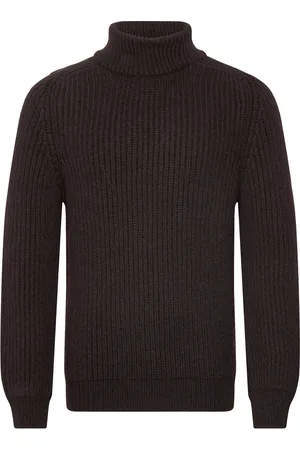 Edwin Roni High Collar Sweater-Dark Brown Designers Knitwear Turtlenecks Black