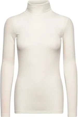 Bruuns Bazaar Angelabb Roll Neck Tops T-shirts & Tops Long-sleeved Cream
