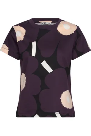 Marimekko Heleys Unikko Tops T-shirts & Tops Short-sleeved Black