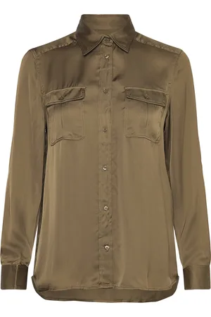 GANT Reg Pocket Shirt Tops Shirts Long-sleeved Khaki Green