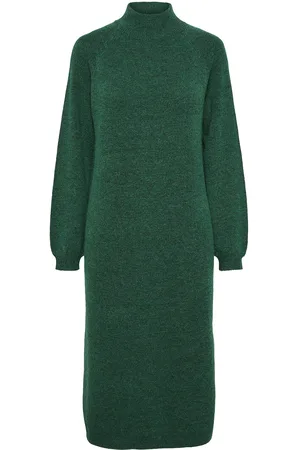 Y.A.S Balis Ls Funnel Knit Dress S. Noos Dresses Knitted Dresses Green