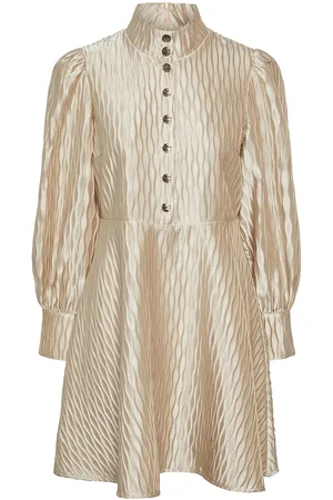 Y.A.S Ripple Ls Dress - Show Kort Kjole Cream