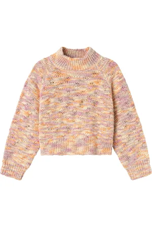 NAME IT Nkfobbelina Ls Short Knit Tops Knitwear Pullovers Coral