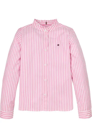 Tommy Hilfiger Ruffle Collar Blouse Ls Tops Shirts Long-sleeved Shirts Pink