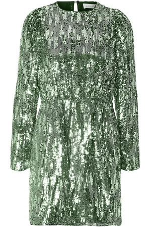 SELECTED Slfari-Colyn Ls Short Sequins Dress B Kort Kjole Green