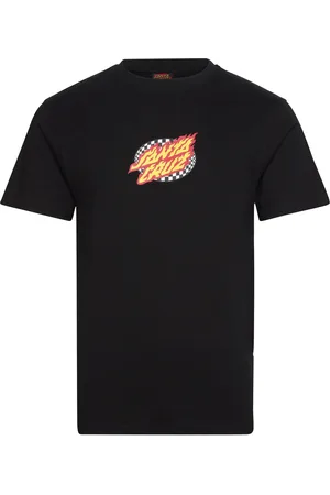 Santa Cruz Oval Check Flame Front Tops T-Kortærmet Skjorte Black