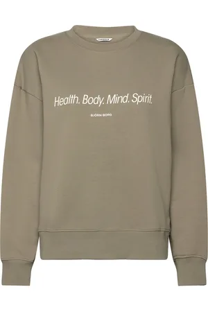 Björn Borg Borg Boyfriend Crew Sport Women Sport Clothing Sport Sweatshirts & Hoodies Sport Sweatshirts Khaki Green