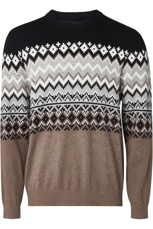 Lexington Bret Fair Isle Sweater Tops Knitwear Round Necks Brown