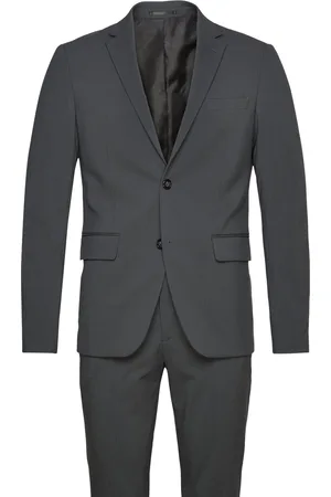 Lindbergh Plain Mens Suit - Normal Length Habit Grey