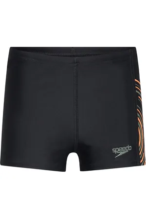 Speedo Boys Plastisol Placement Aquashort Sport Swimshorts Black