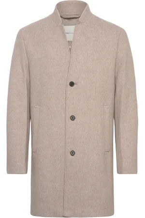 TOM TAILOR Wool Coat Uldfrakke Frakke Beige