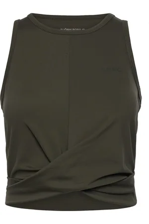 Björn Borg Studio Cross Tank Sport Crop Tops Sleeveless Crop Tops Khaki Green
