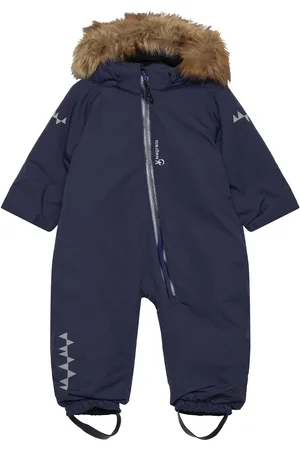Isbjorn Of Sweden Toddler Padded Jumpsuit With Fur Outerwear Coveralls Snow-ski Coveralls & Sets Navy