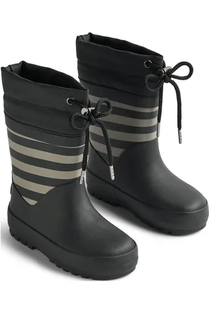 WHEAT Rubber Boot Thermo Print Shoes Rubberboots High Rubberboots Black
