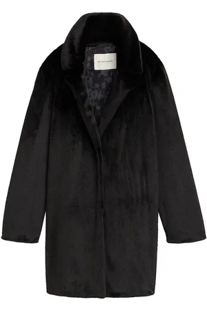 TOM TAILOR Fake Fur Coat Outerwear Faux Fur Black