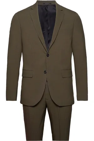 Lindbergh Plain Mens Suit - Normal Length Habit Green
