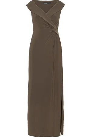 Ralph Lauren Jersey Off-The-Shoulder Gown Maxikjole Festkjole Green