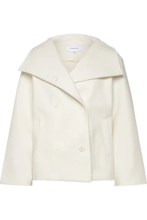 BUBBLEROOM High Neck Short Coat Outerwear Jackets Light-summer Jacket Cream