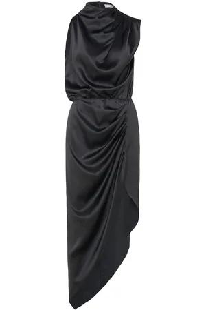 Ahlvar Gallery Tilda Satin Dress Knælang Kjole Navy