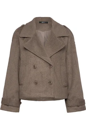Gina Tricot Wool Blend Trench Coat Uldjakke Jakke Brown